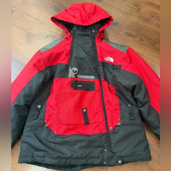 The North Face Jackets & Blazers - Vtg The North Face Steep Tech Jacket women's Sz 2XL Black Red Gray